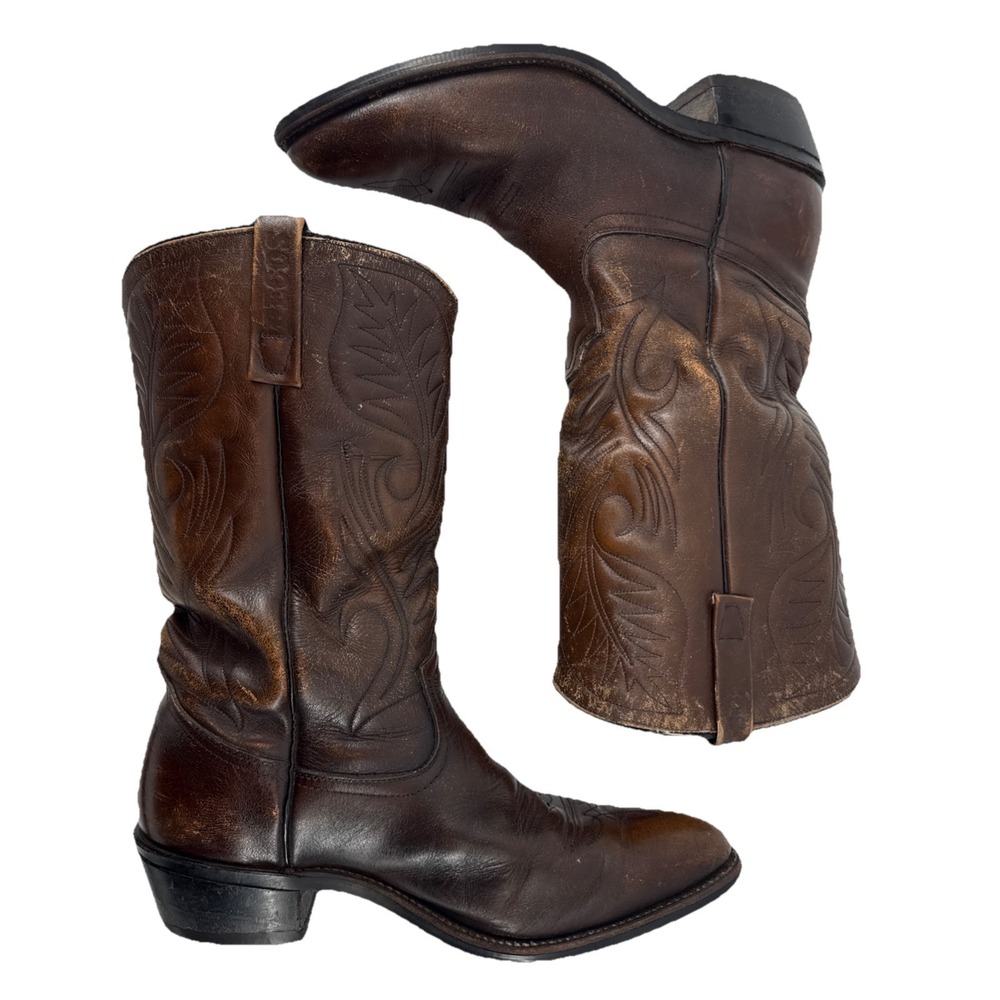 Red Wing Pecos Cowboy Boots Men 9D Brown Leather Western Pull On Vintage USA